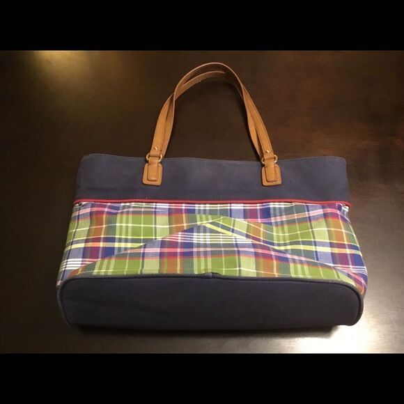 Tommy Hilfiger Women's Plaid Large Tote Handbag - Picture 2 of 3